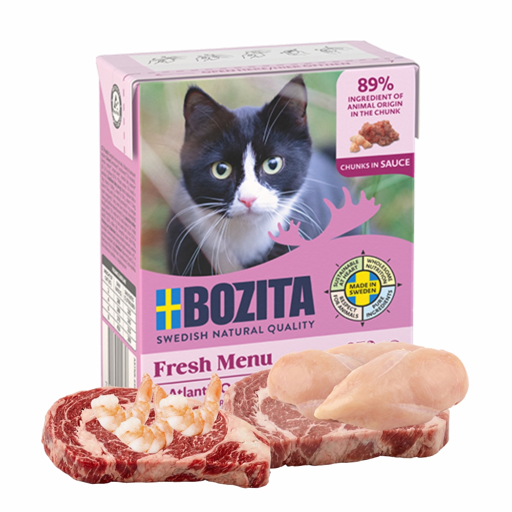 BOZITA dla kota kawałki w sosie z krewetkami 370g